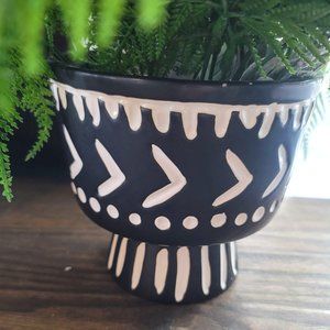Hobby Lobby Ceramic Planter Vase Plant Pot Home Decor Black and White